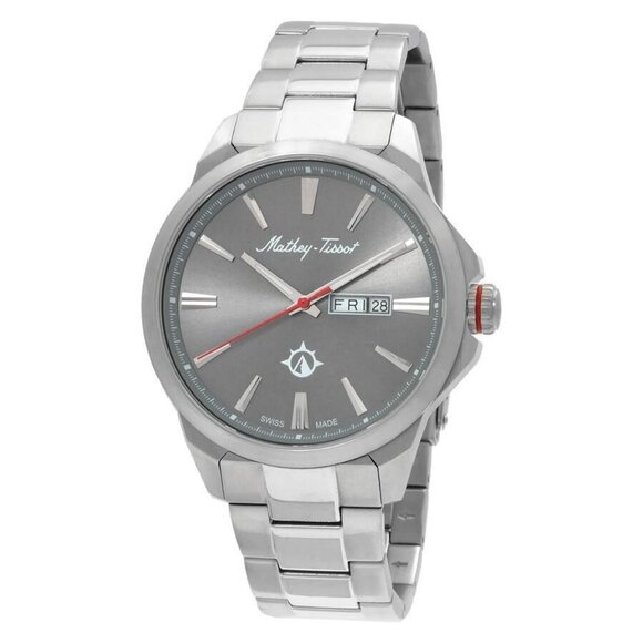 NWT Authentic Mathey-Tissot Field Scout Quartz Grey Dial Men's Watch - Picture 1 of 3